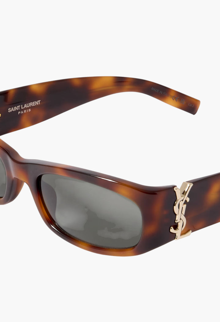 Rectangle-Frame Tortoiseshell Acetate Sunglasses - GLAM MODA