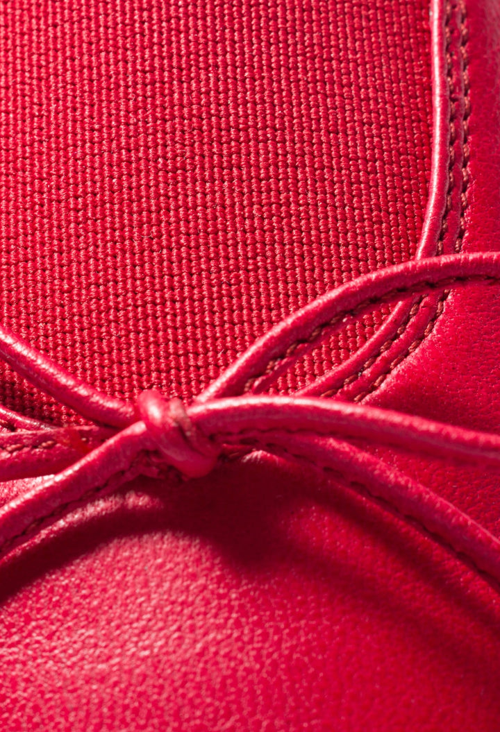 Red - Élan Nappa Leather Ballerinas - GLAM MODA