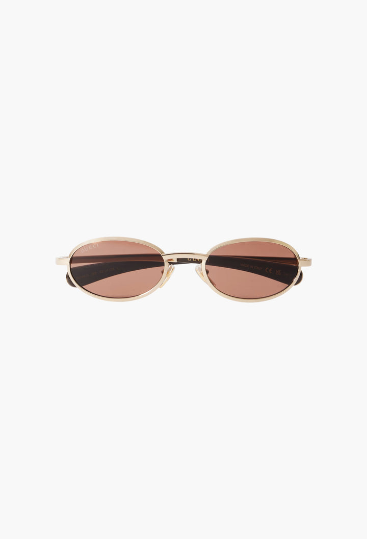 Rodeo Drive Oval-Frame Gold-Tone Sunglasses - GLAM MODA
