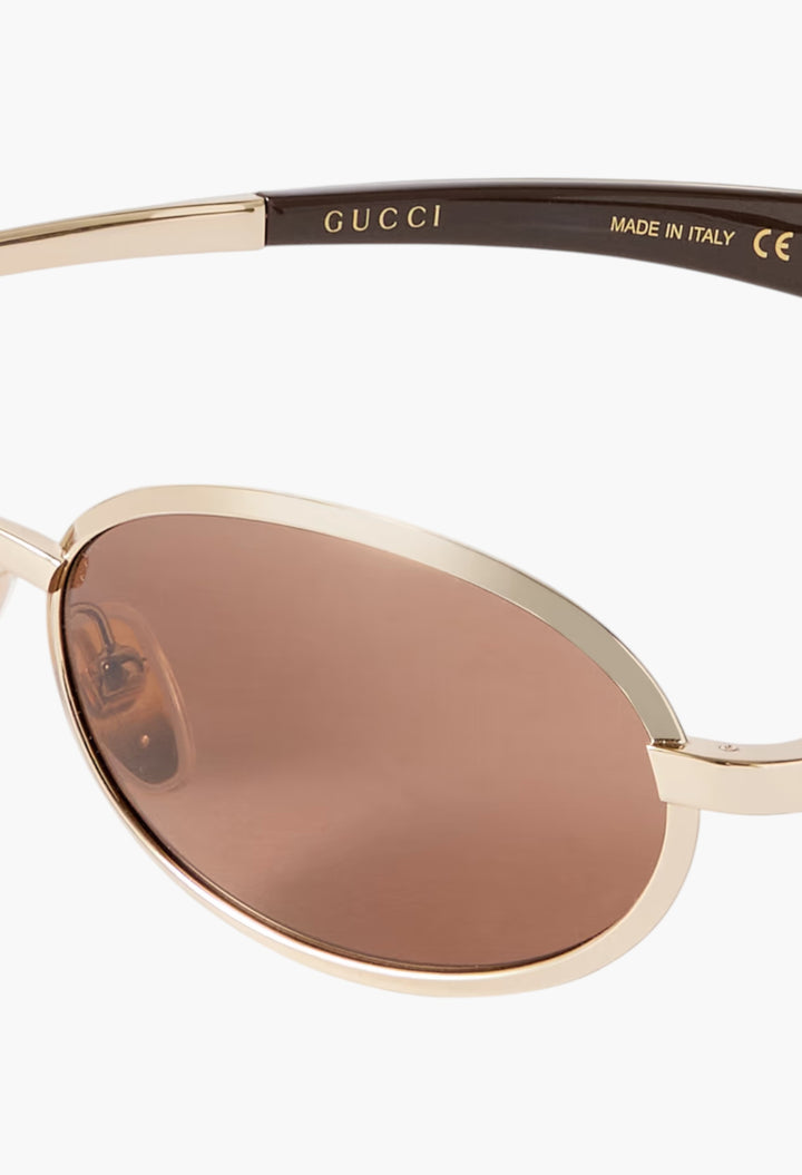 Rodeo Drive Oval-Frame Gold-Tone Sunglasses - GLAM MODA