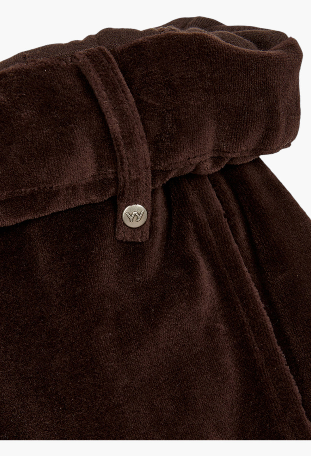 Rolled Waist Velour Cargo Pants, Brown - GLAM MODA