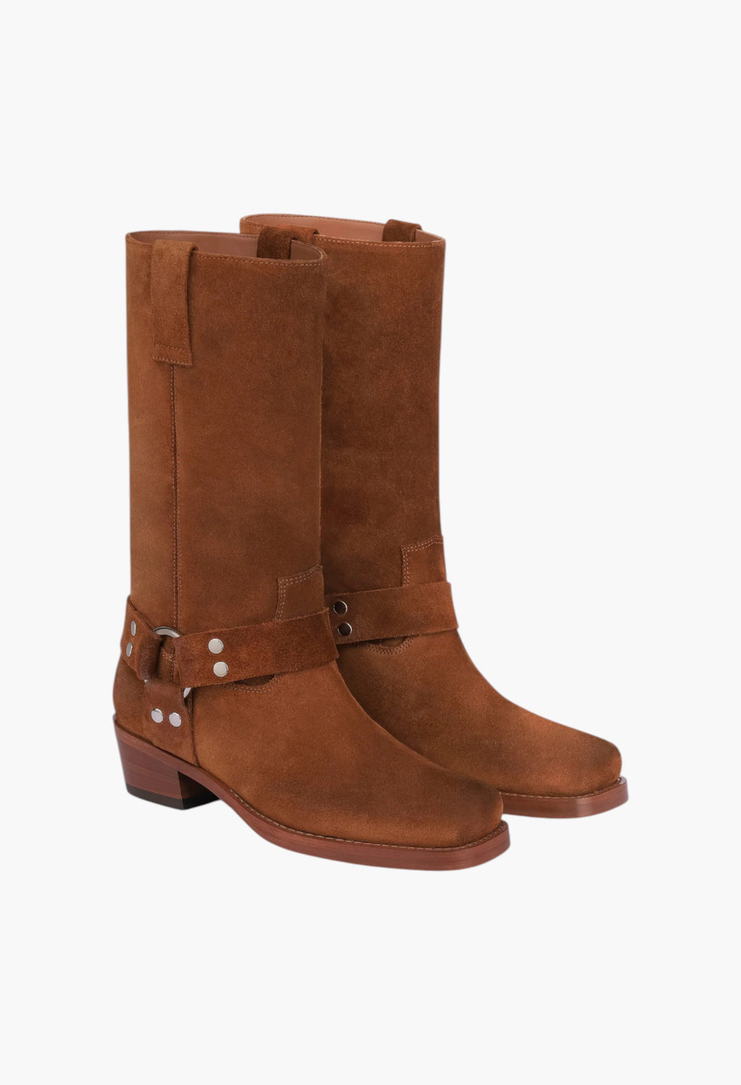 Roxy Boot - Boots In Cognac Calf Suede Leather - GLAM MODA