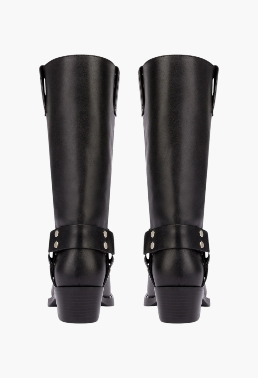 Roxy Boot - Square-Toe Boots In Smooth Black Leather - GLAM MODA