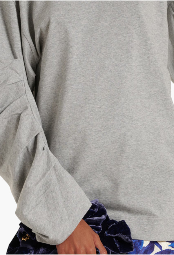 Ruched Oversized Cotton Jersey Top