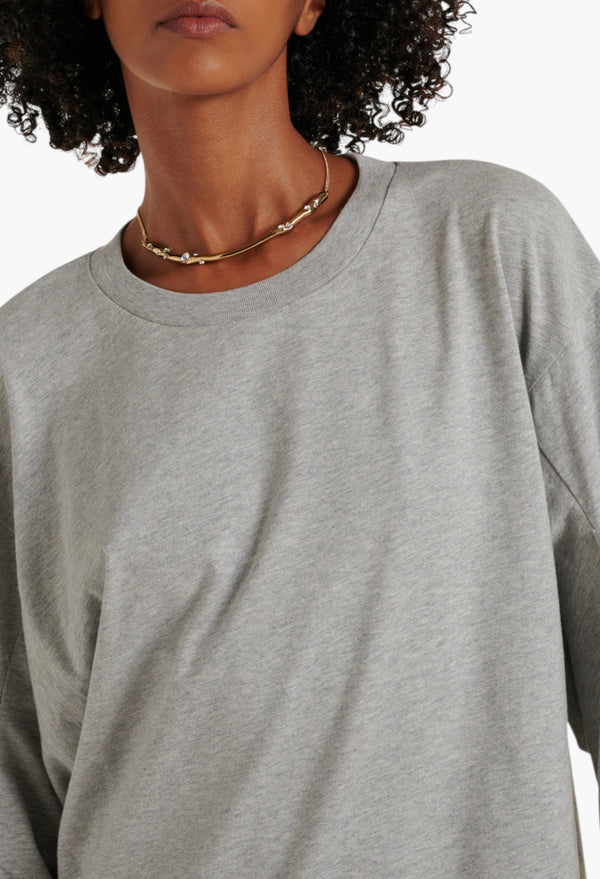 Ruched Oversized Cotton Jersey Top
