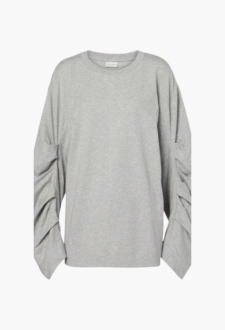 Ruched Oversized Cotton Jersey Top - GLAM MODA