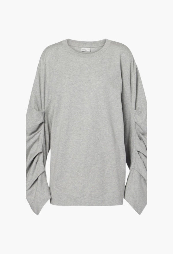 Ruched Oversized Cotton Jersey Top