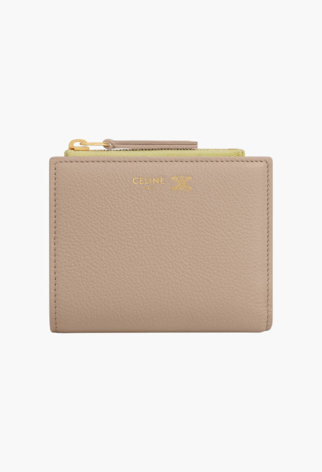 Compact Wallet In Supple Grained Calfskin - GLAM MODA