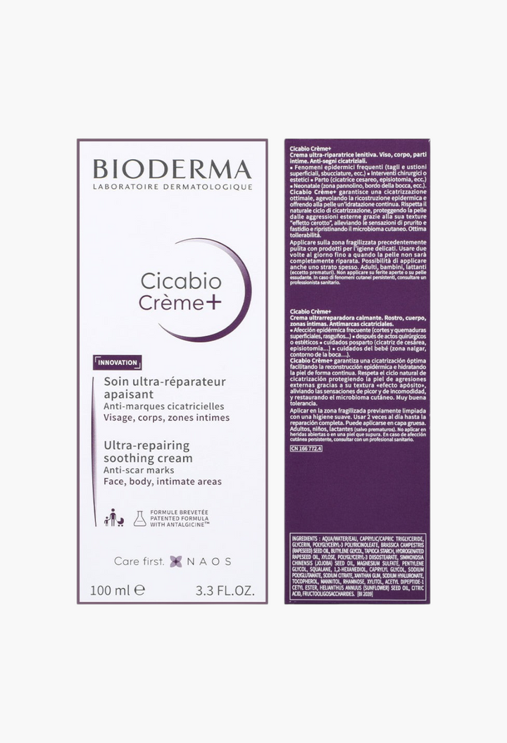GLAM MODA Bioderma Cicabio Crème+ ultra-repairing soothing cream 100ml tube for face and body skin healing