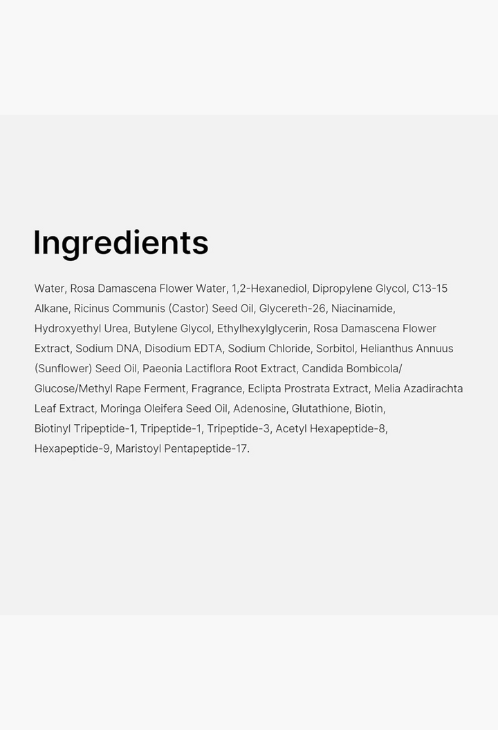 GLAM MODA AGE-R Glutathione Glow Capsule Cream ingredient list printed on a clean white background