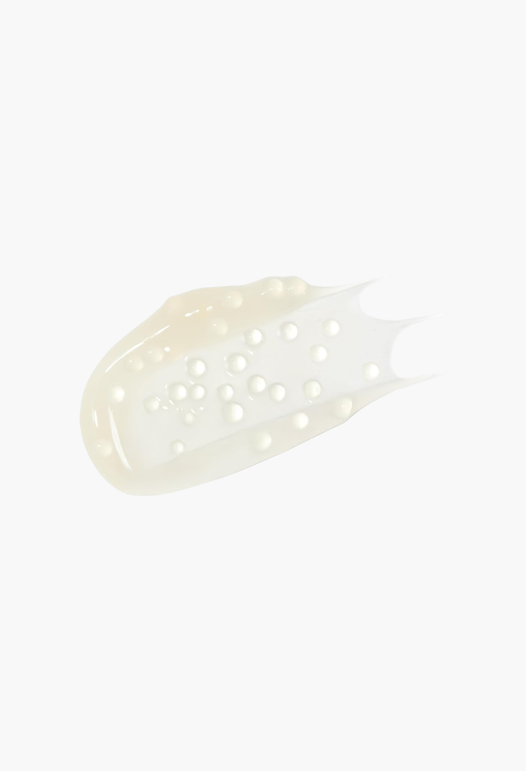 GLAM MODA AGE-R Glutathione Glow Capsule Cream texture swatch showing translucent gel with visible brightening capsules