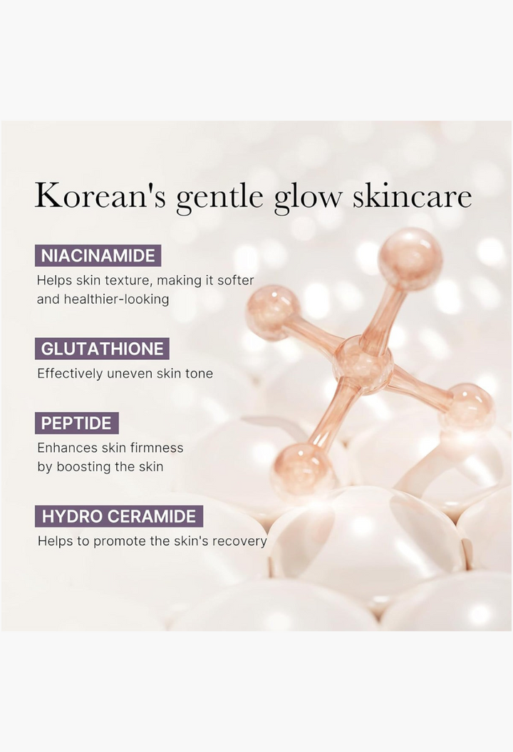 GLAM MODA AGE-R Glutathione Glow Capsule Cream featuring a translucent pink molecular structure icon