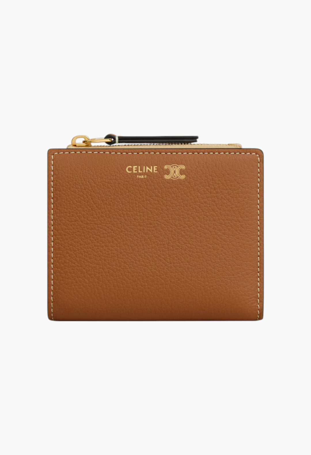Compact Wallet In Supple Grained Calfskin - GLAM MODA
