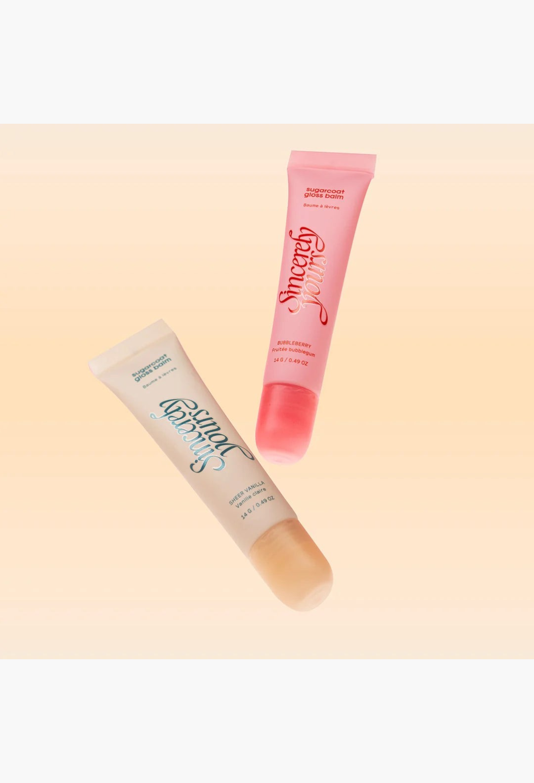 GLAM MODA Sweet Tooth Set featuring two Sugarcoat gloss balms in sheer vanilla and bubbleberry pink tints.