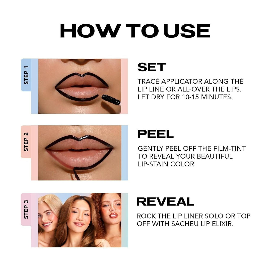 Sacheu Lip Liner Stay-N Peel Off Lip Stain - GLAM MODA