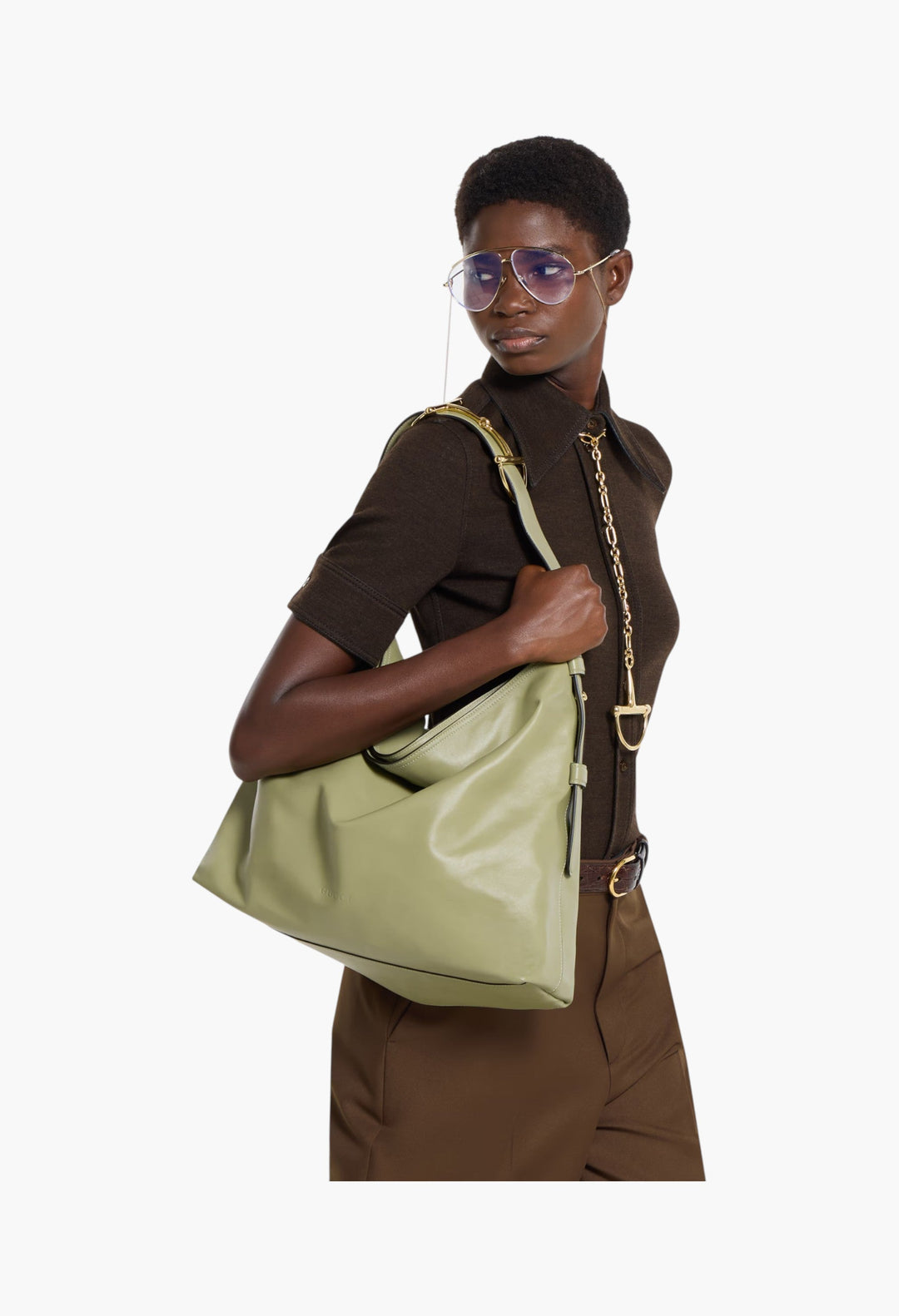 Sage Green Leather - Gucci Beatrix Large Tote Bag - GLAM MODA