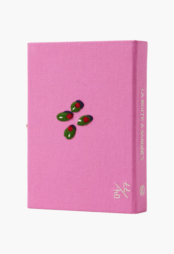 Sardines Embroidered Appliquéd Canvas Clutch