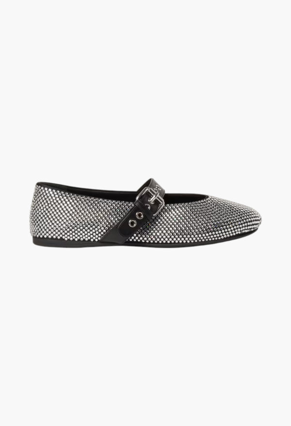 Satin Ballerinas With Crystals