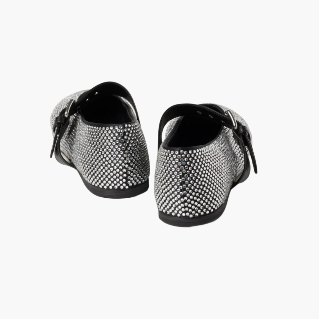 Satin Ballerinas With Crystals - GLAM MODA