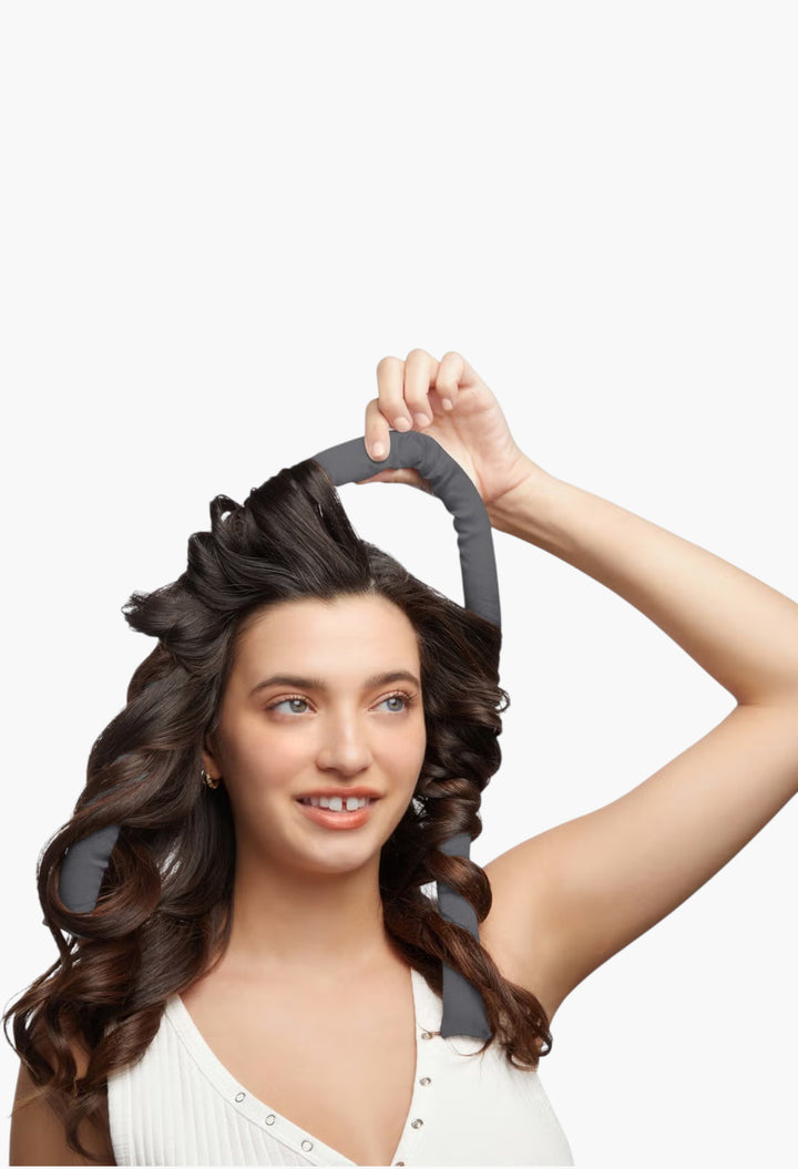 Satin Heatless Curling Set - Charcoal - GLAM MODA