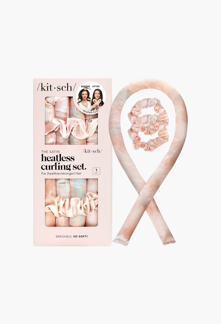 Satin Heatless Curling Set - Sunset Tie Dye - GLAM MODA