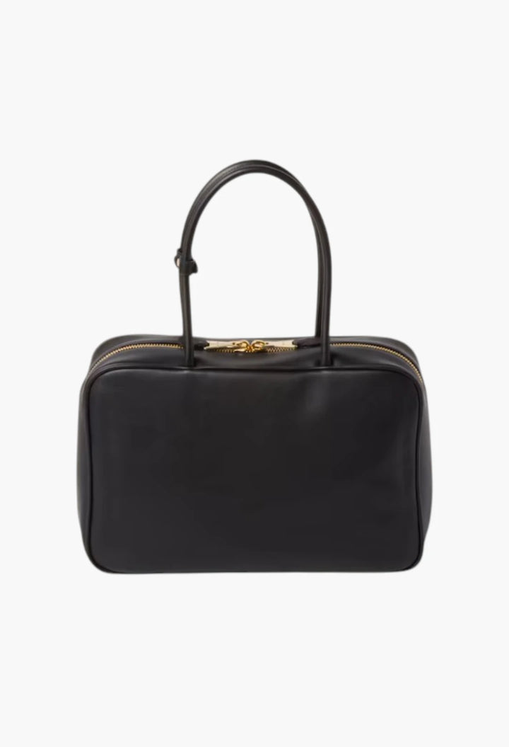 Black - Leather Top-Handle Bag