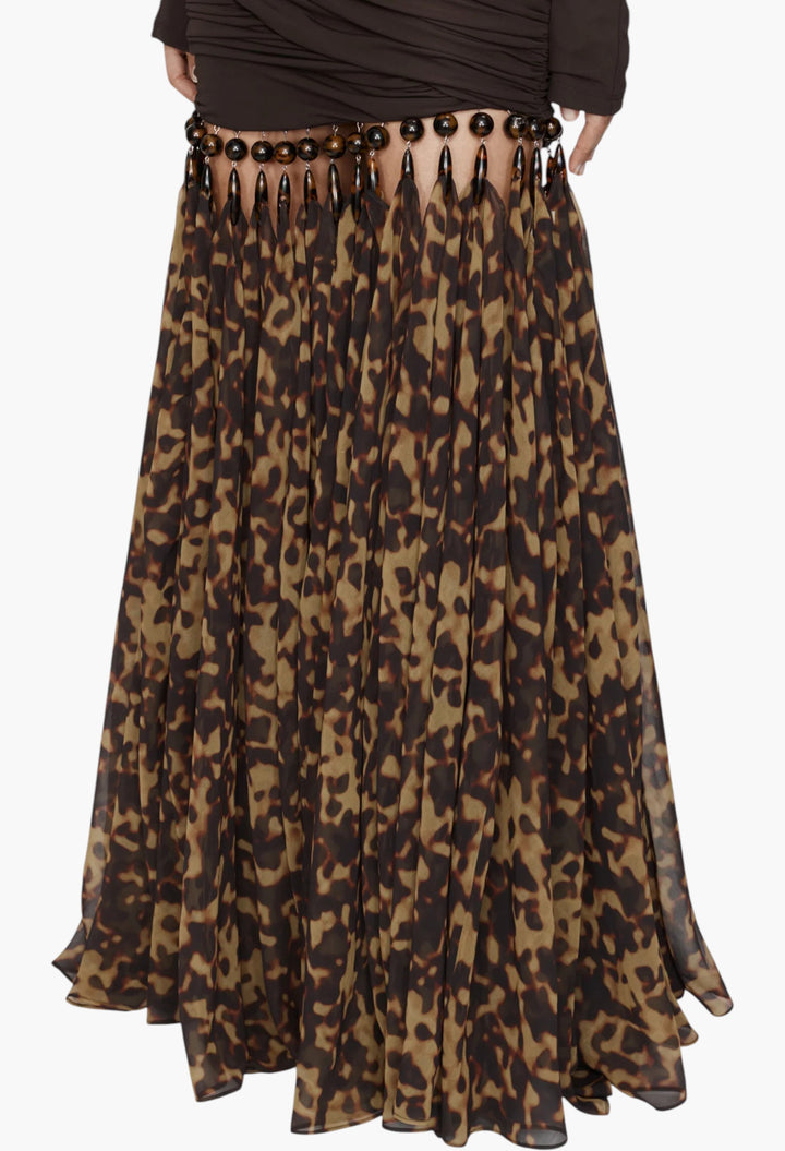 Seen On The Runway Tortoiseshell Droplet Jersey Gown - GLAM MODA