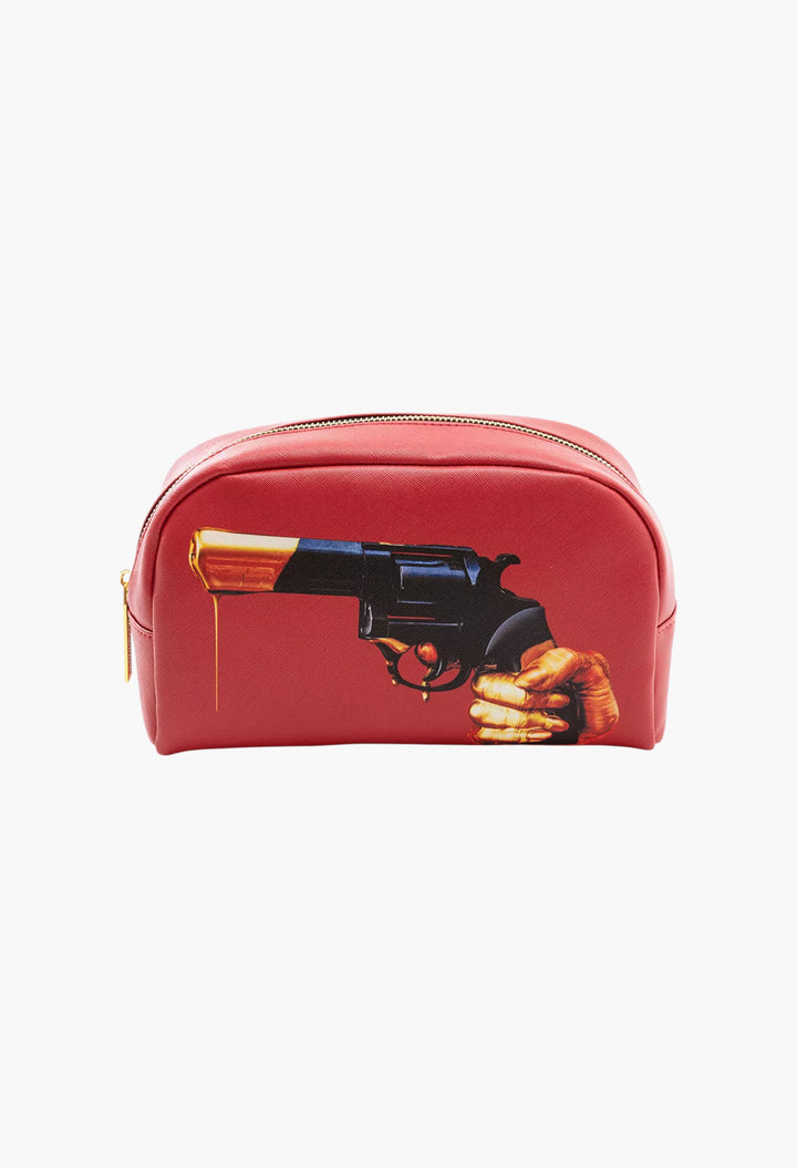 Seletti Wears TOILERPAPER Revolver Faux-Leather Cosmetics Bag 23cm X 13cm - GLAM MODA