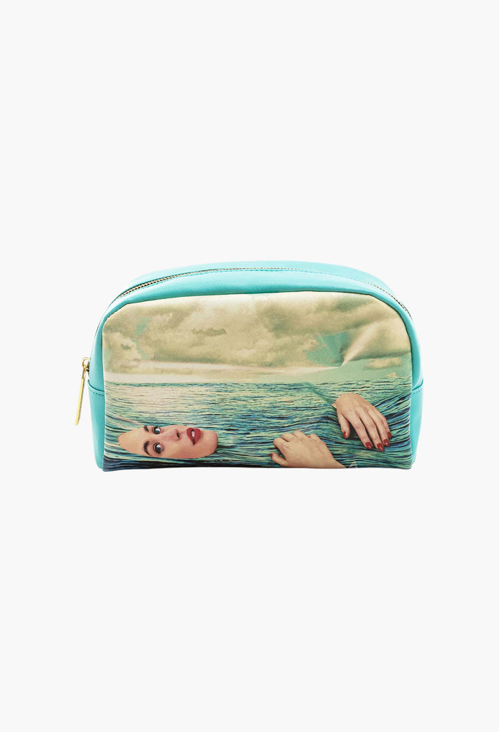 Seletti Wears Toilerpaper Sea Girl Faux-Leather Cosmetics Bag 23cm X 13cm - GLAM MODA