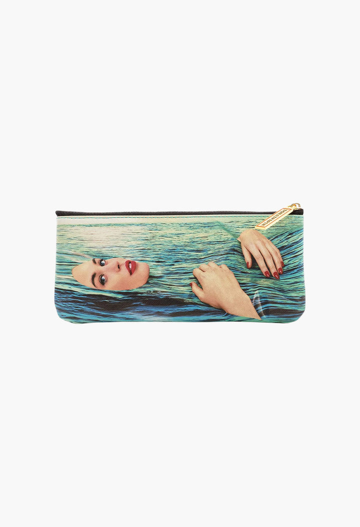 Seletti Wears Toiletpaper Sea Girl Faux-Leather Cosmetics Bag - GLAM MODA