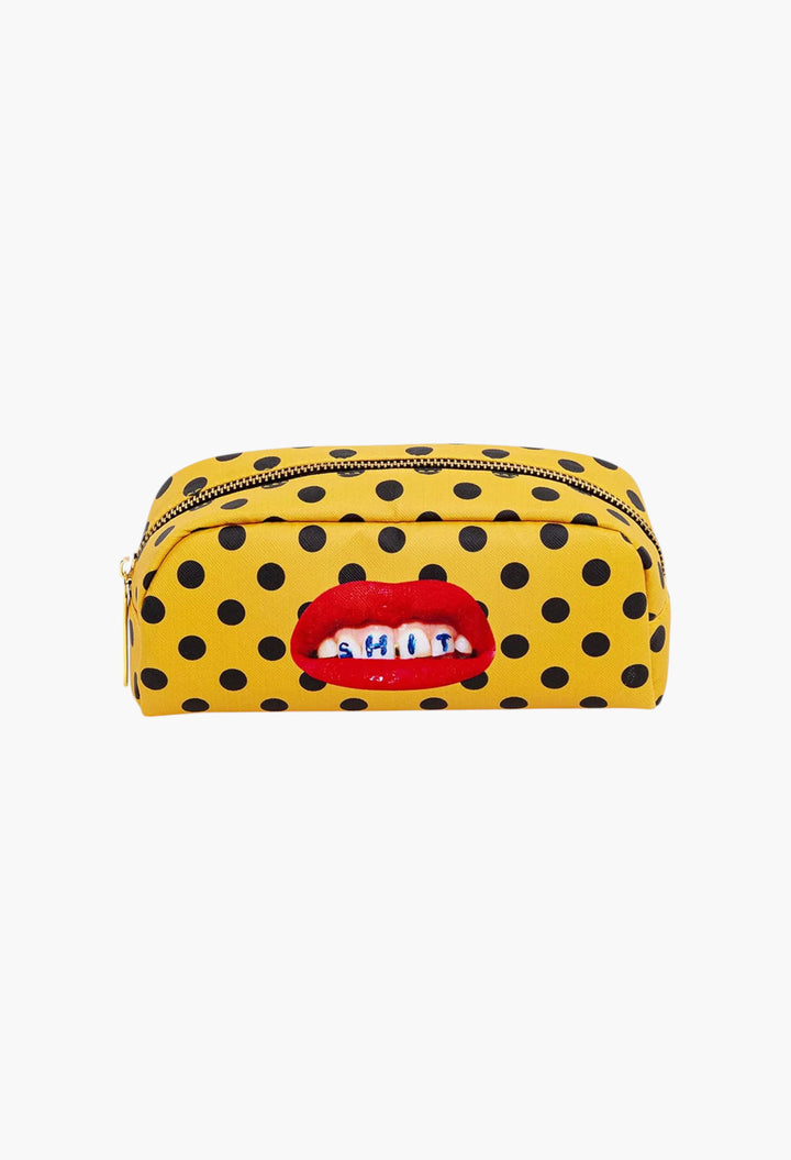 Seletti Wears Toiletpaper Sh*T-Print Faux-Leather Case - GLAM MODA