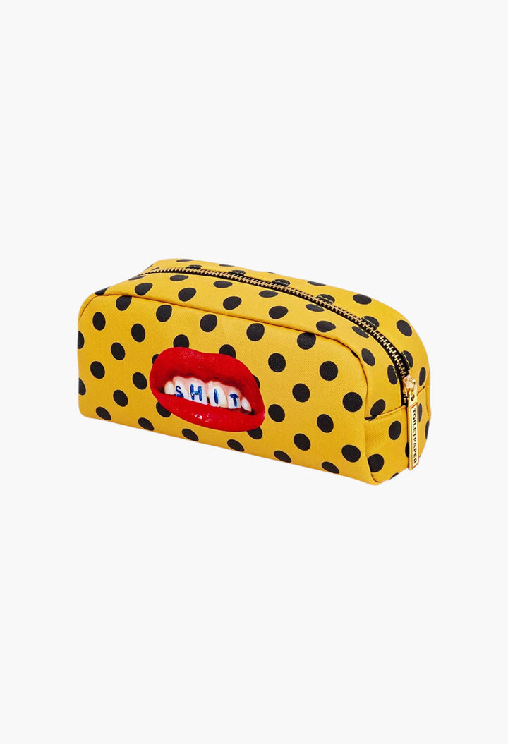 Seletti Wears Toiletpaper Sh*T-Print Faux-Leather Case - GLAM MODA
