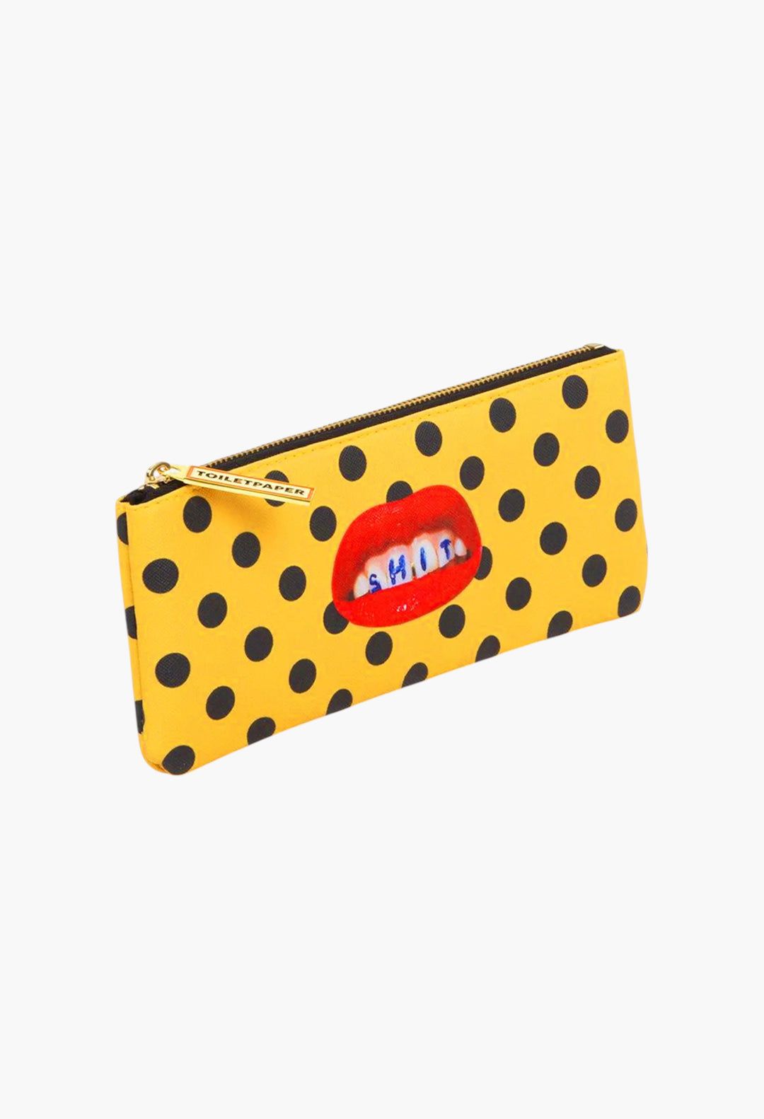 Seletti Wears Toiletpaper Sh*T-Print Faux-Leather Pencil Case - GLAM MODA