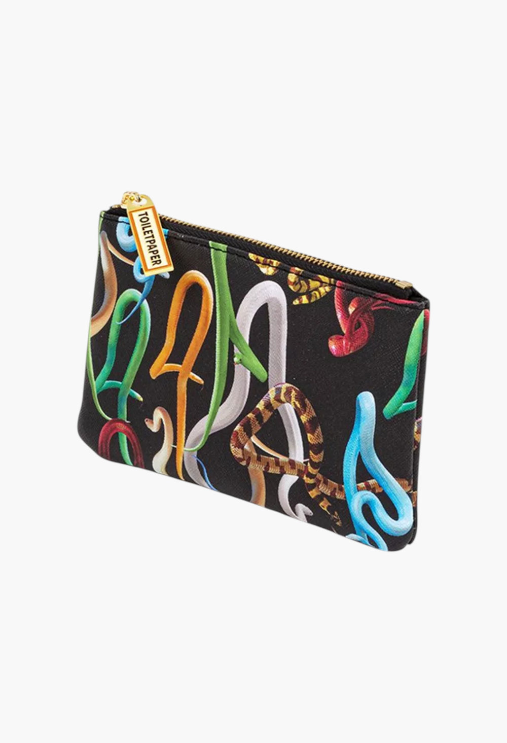 Seletti Wears Toiletpaper Snake-Print Faux-Leather Case 15cm X 9cm - GLAM MODA