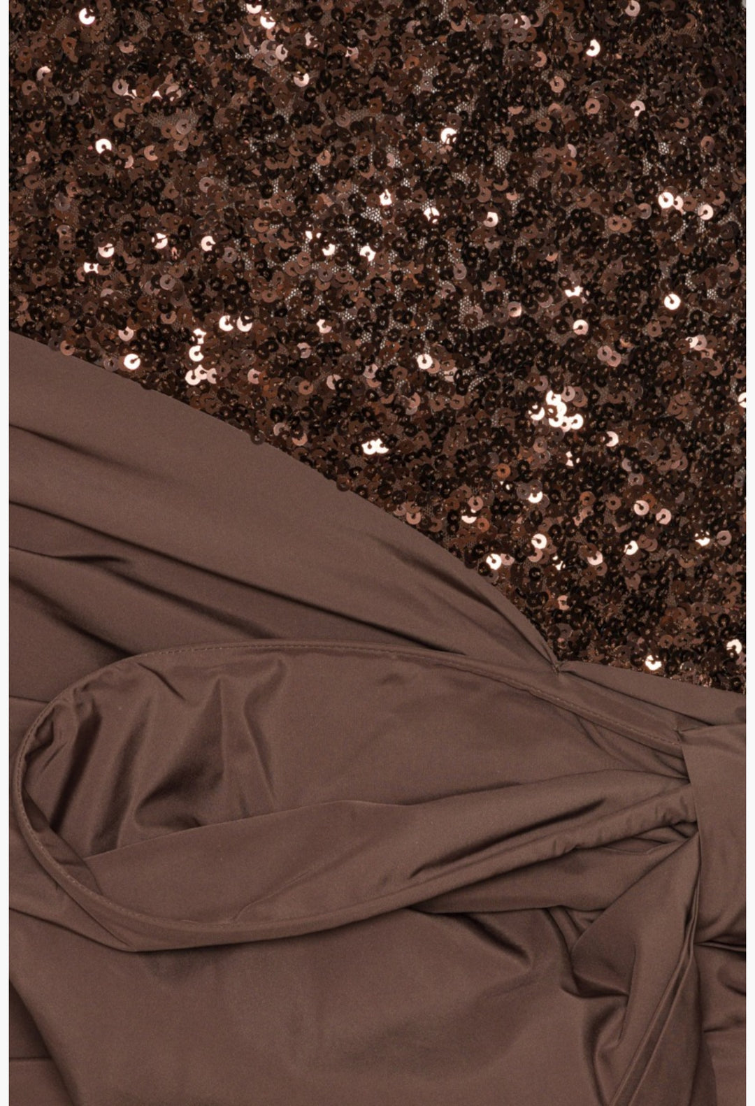 Sequins Bow Mini Dress Dark Brown - GLAM MODA