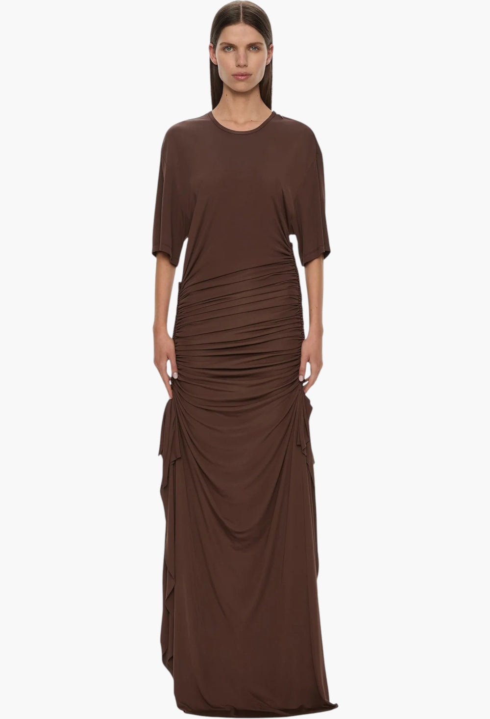 Shibari Jersey Ruche Tee Dress - GLAM MODA