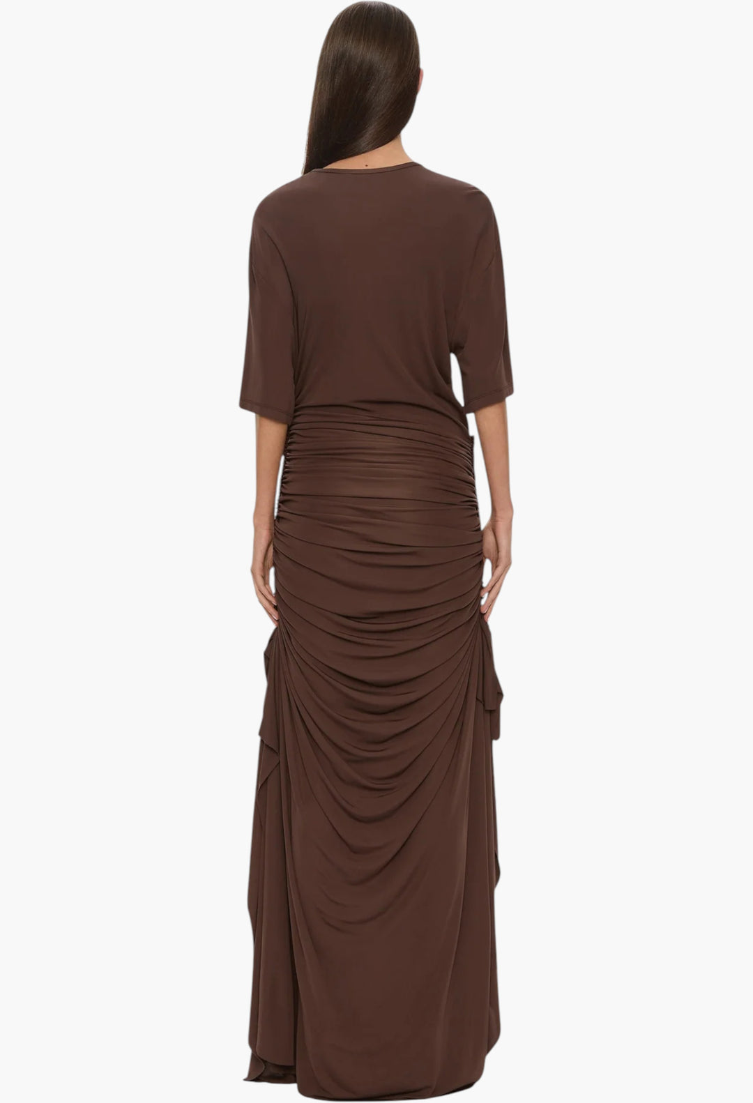 Shibari Jersey Ruche Tee Dress - GLAM MODA