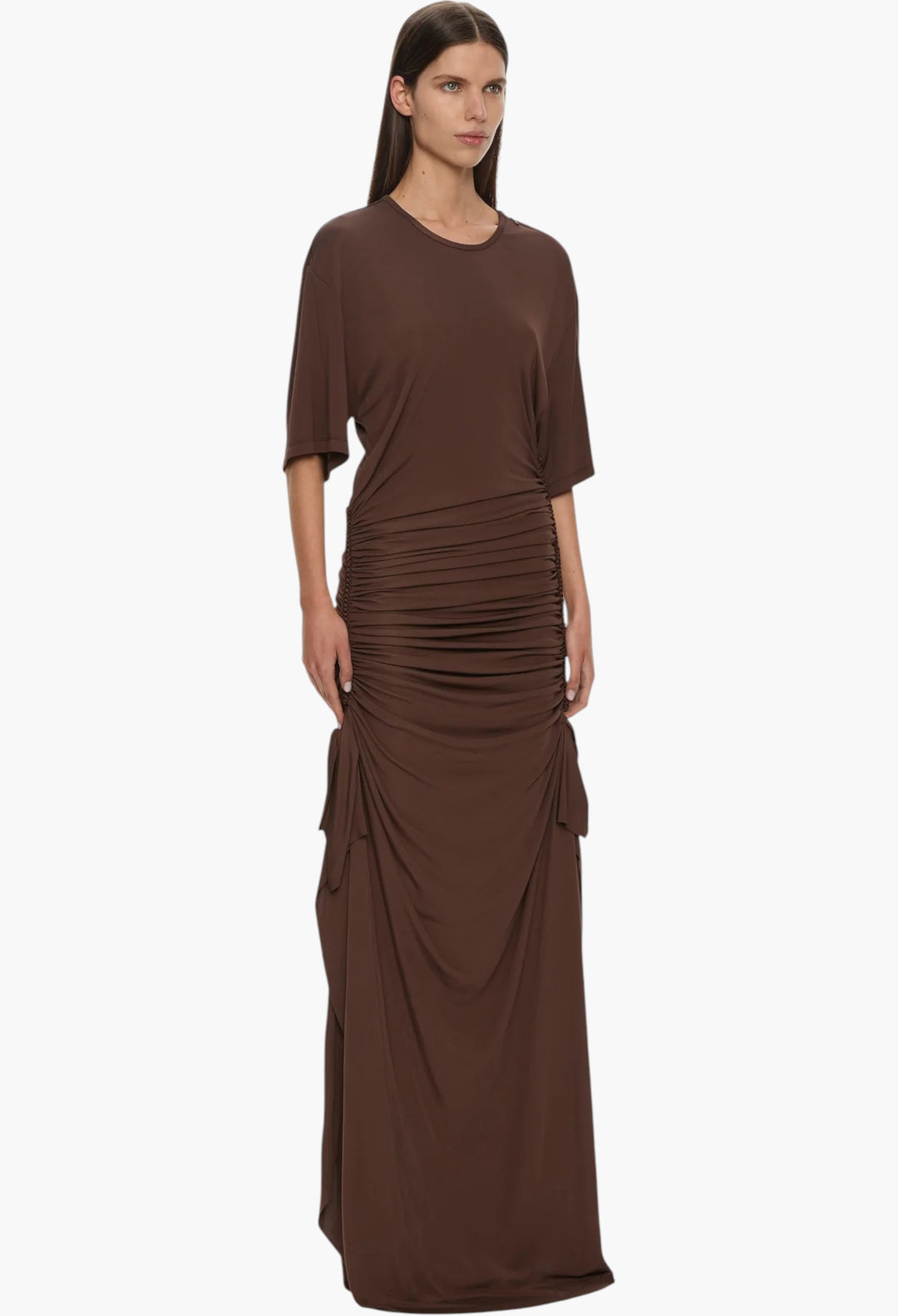 Shibari Jersey Ruche Tee Dress - GLAM MODA