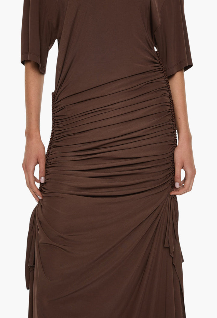 Shibari Jersey Ruche Tee Dress - GLAM MODA