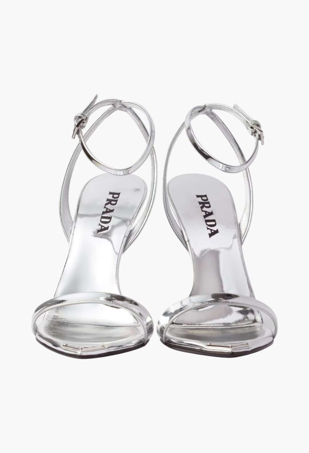 Silver - Metallic Leather High-Heeled Sandals - GLAM MODA