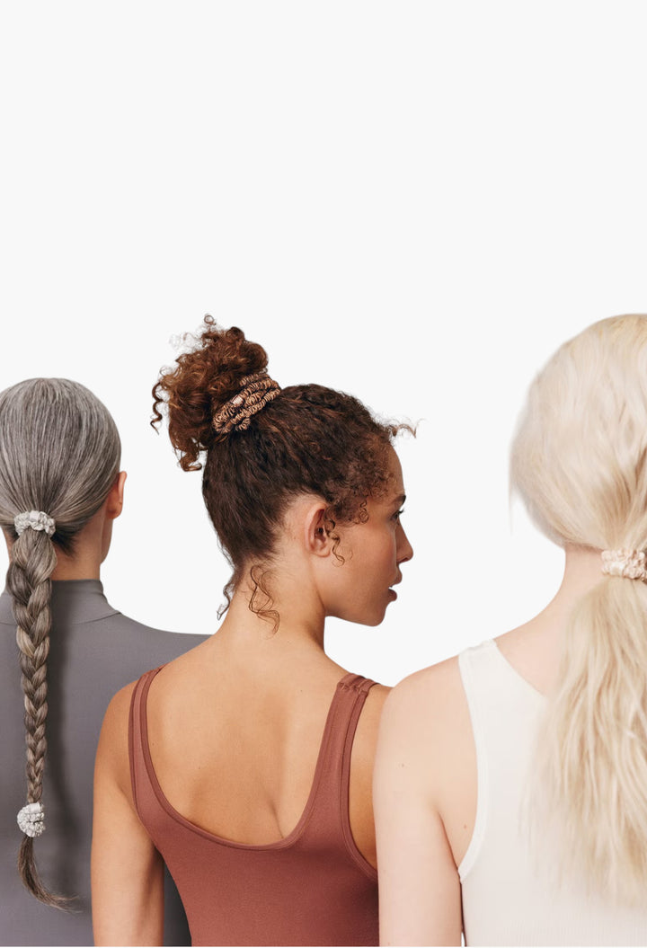 Silver - Slip Pure Silk Skinny Scrunchies - GLAM MODA