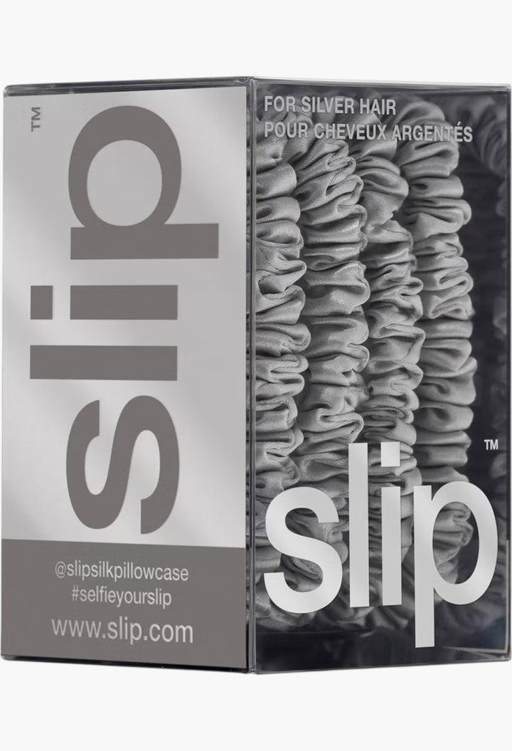 Silver - Slip Pure Silk Skinny Scrunchies - GLAM MODA