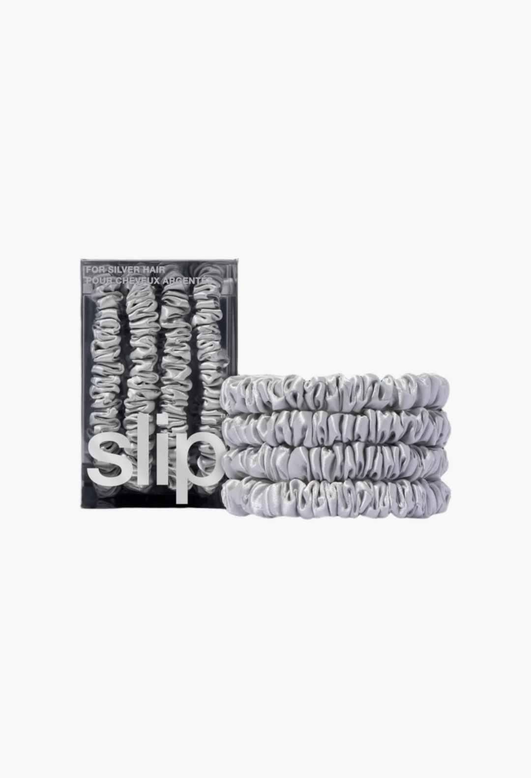 Silver - Slip Pure Silk Skinny Scrunchies - GLAM MODA