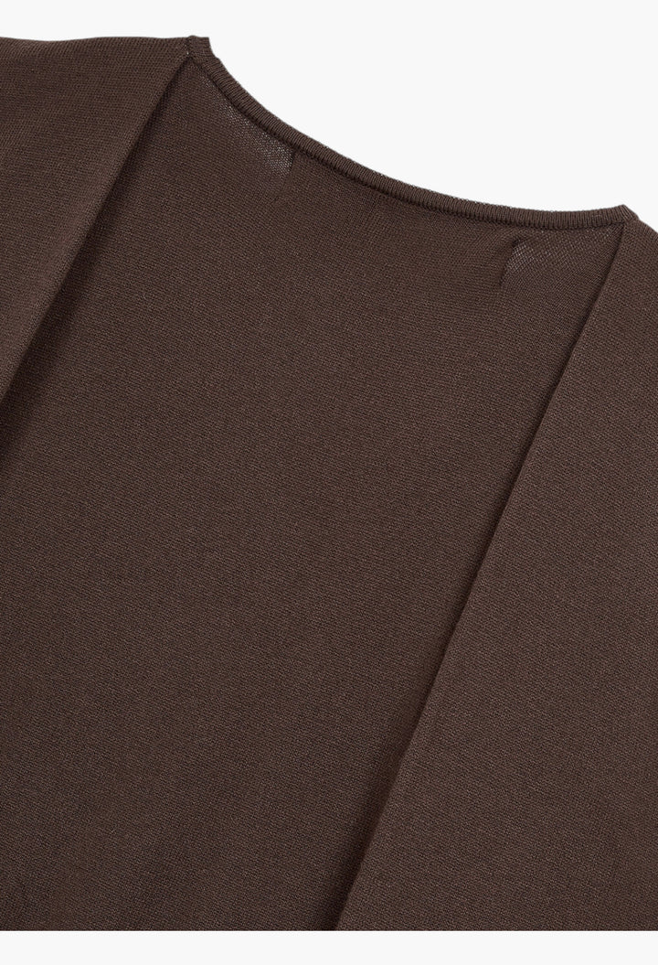 Sleeve Layered Cardigan, Brown - GLAM MODA