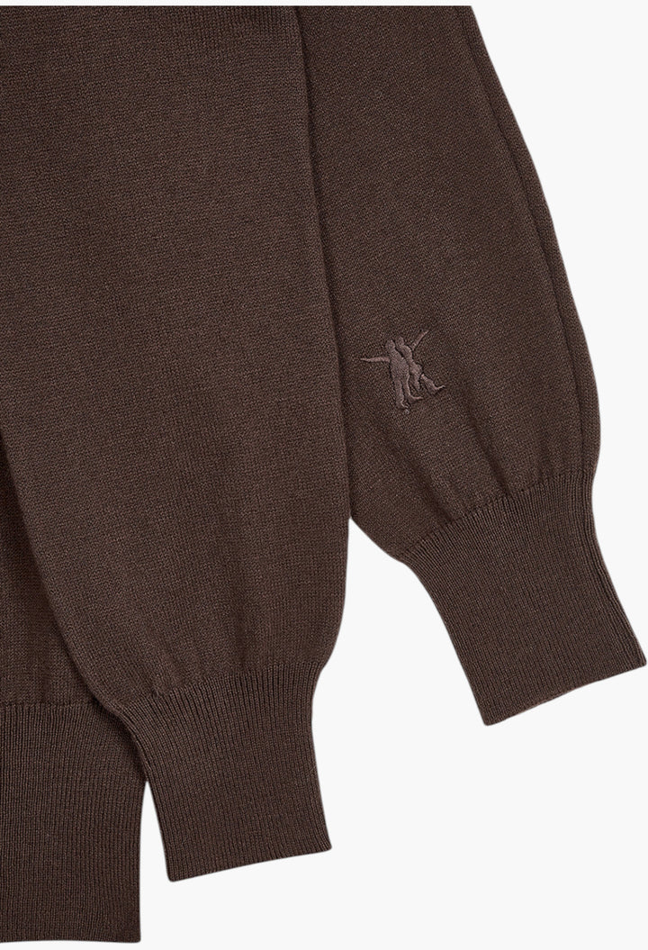 Sleeve Layered Cardigan, Brown - GLAM MODA