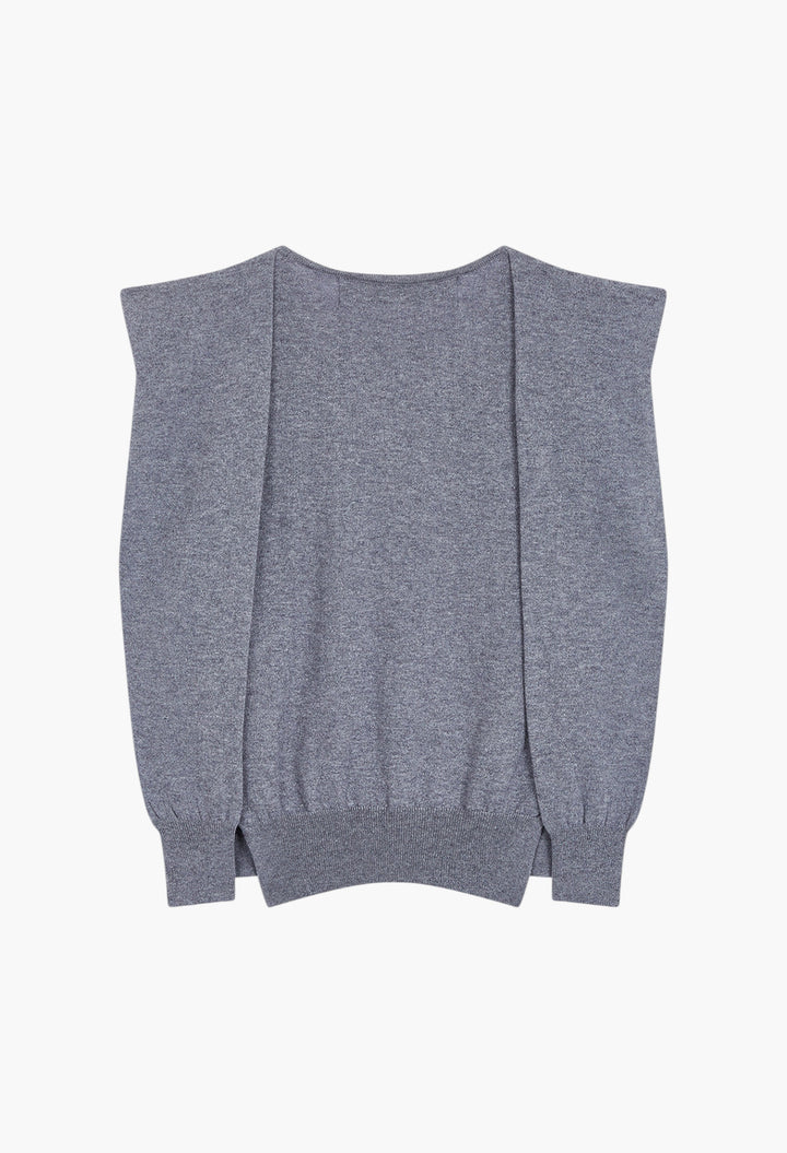 Sleeve Layered Cardigan, Gray - GLAM MODA