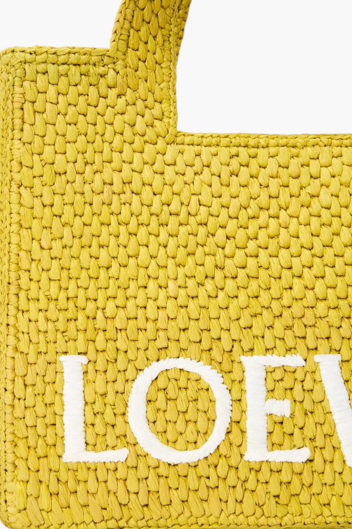 Small LOEWE Font Tote in Raffia - GLAM MODA
