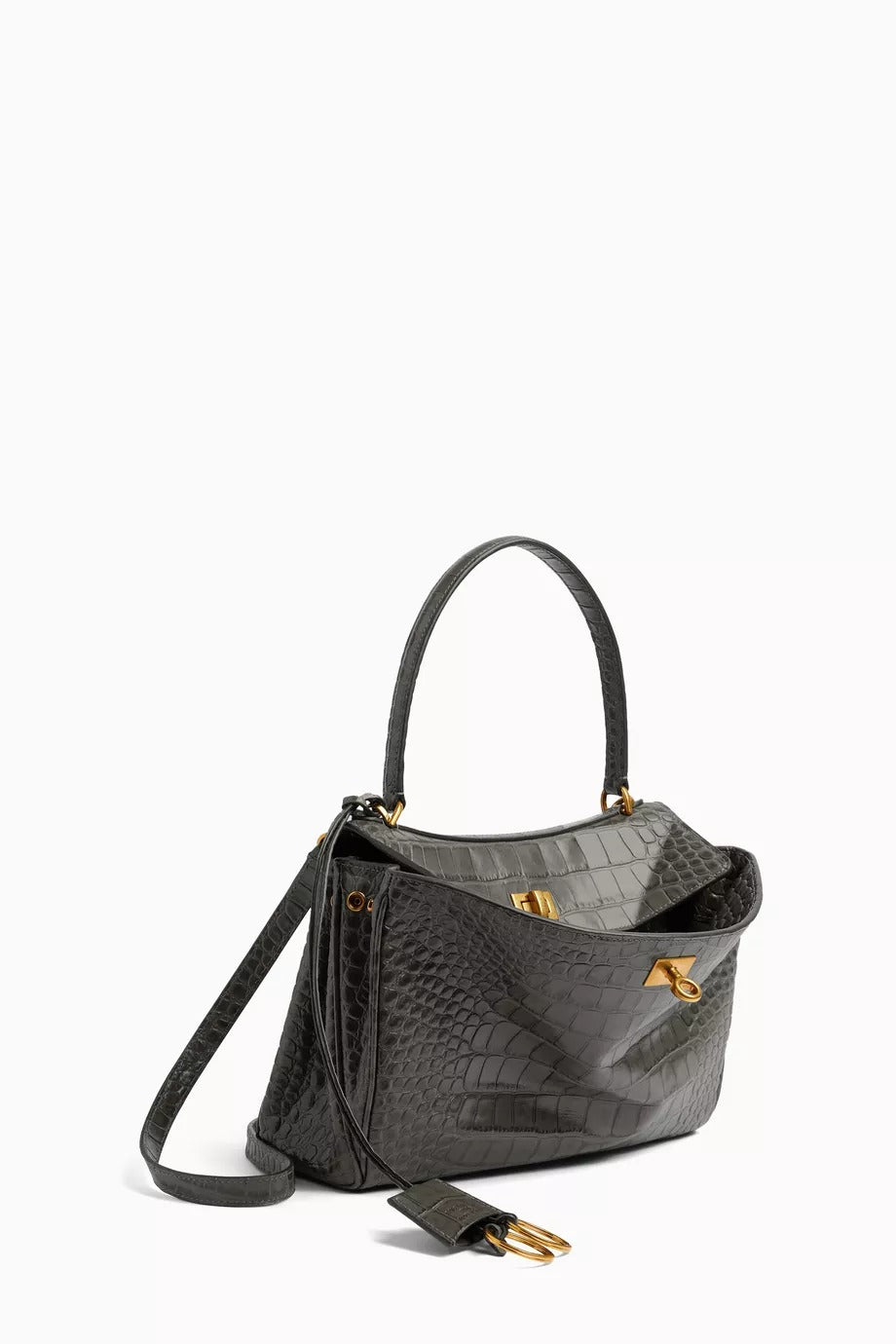 Small Rodeo Handbag in Croc-embossed Calfskin - GLAM MODA