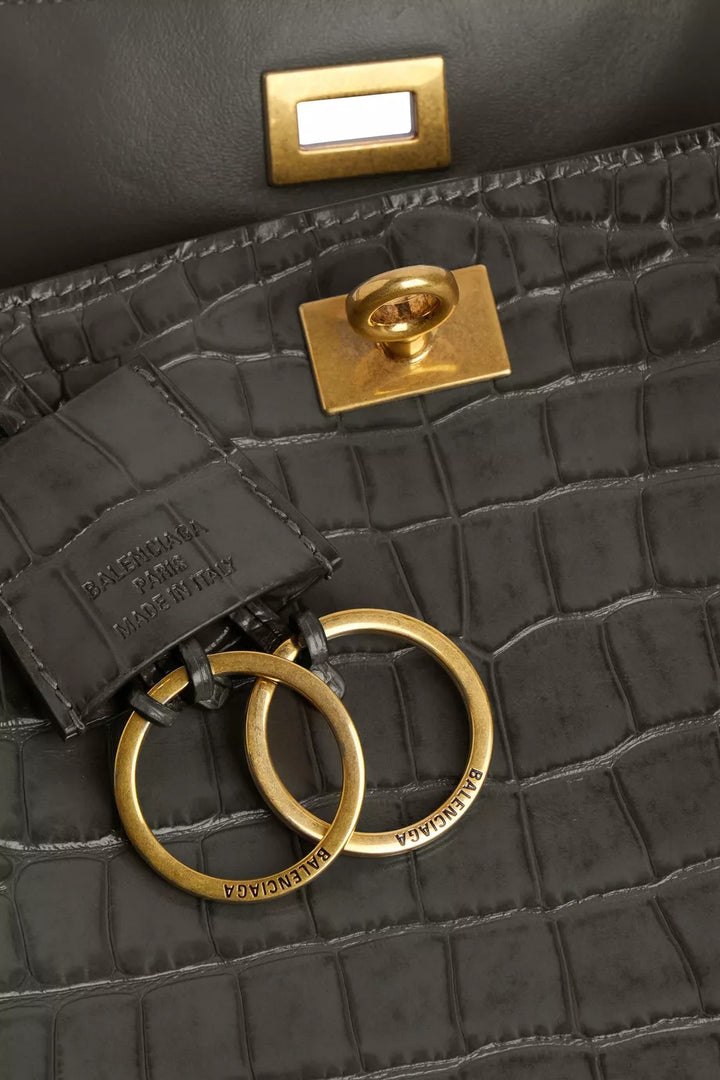 Small Rodeo Handbag in Croc-embossed Calfskin - GLAM MODA