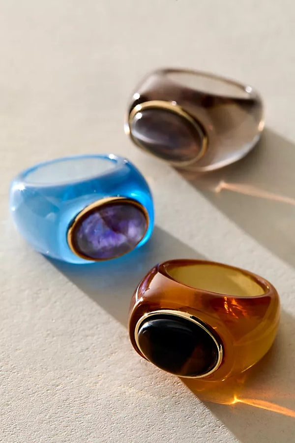 Smokey Grey - Studio Resin Ring